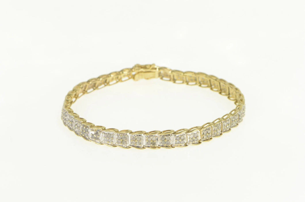10K 1.75 Ctw Pave Diamond Encrusted Tennis Bracelet 7