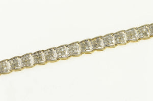 10K 1.75 Ctw Pave Diamond Encrusted Tennis Bracelet 7" Yellow Gold