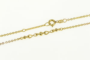 8K 1.6mm Cable Chain Classic Beaded Anklet Bracelet 11" Yellow Gold