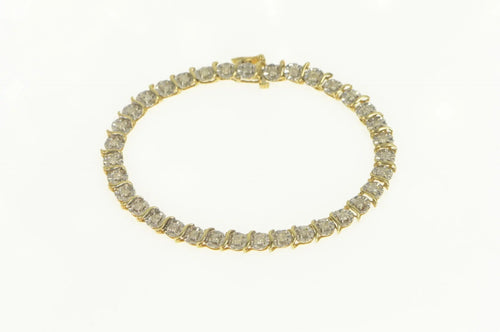 10K 2.00 Ctw Classic Diamond Wavy Link Tennis Bracelet 7