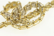 Load image into Gallery viewer, 10K 2.00 Ctw Classic Diamond Wavy Link Tennis Bracelet 7&quot; Yellow Gold
