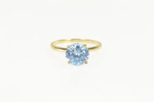 Load image into Gallery viewer, 14K Round Syn. Tanzanite Solitaire Vintage Ring Yellow Gold