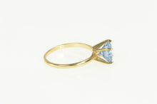 Load image into Gallery viewer, 14K Round Syn. Tanzanite Solitaire Vintage Ring Yellow Gold