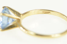 Load image into Gallery viewer, 14K Round Syn. Tanzanite Solitaire Vintage Ring Yellow Gold