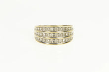 Load image into Gallery viewer, 10K 0.50 Ctw Tiered Row Diamond Statement Band Ring Yellow Gold