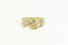 Load image into Gallery viewer, 14K Baguette Diamond Wavy Vintage Statement Ring Yellow Gold