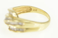 Load image into Gallery viewer, 14K Baguette Diamond Wavy Vintage Statement Ring Yellow Gold