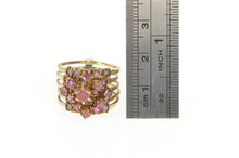Load image into Gallery viewer, 14K Victorian Natural Ruby Tiered Antique Band Ring Yellow Gold