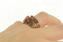 Load image into Gallery viewer, 14K Victorian Natural Ruby Tiered Antique Band Ring Yellow Gold