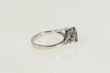 Load image into Gallery viewer, 14K Oval Tourmaline Diamond Cluster Statement Ring White Gold