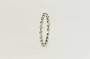 14K Ornate Scalloped Diamond Wedding Band Ring White Gold