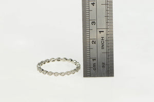14K Ornate Scalloped Diamond Wedding Band Ring White Gold