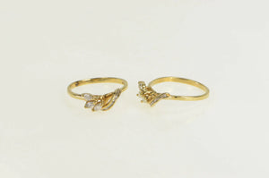 14K 0.75 Ctw Marquise Diamond Wedding Band Set Ring Yellow Gold