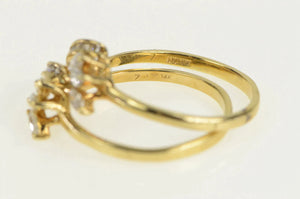 14K 0.75 Ctw Marquise Diamond Wedding Band Set Ring Yellow Gold