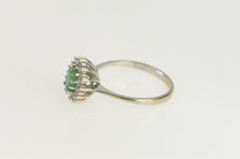 Load image into Gallery viewer, 14K Ctw Emerald Diamond Halo Engagement Ring White Gold