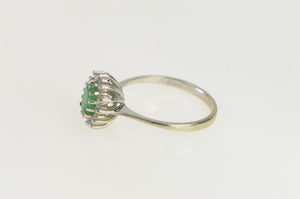 14K Ctw Emerald Diamond Halo Engagement Ring White Gold