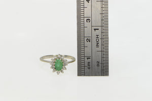 14K Ctw Emerald Diamond Halo Engagement Ring White Gold