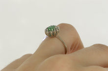 Load image into Gallery viewer, 14K Ctw Emerald Diamond Halo Engagement Ring White Gold