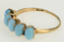 Load image into Gallery viewer, 14K Victorian Five Stone Turquoise Statement Ring Yellow Gold