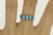 Load image into Gallery viewer, 14K Victorian Five Stone Turquoise Statement Ring Yellow Gold