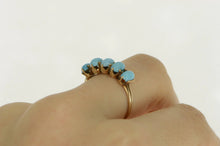 Load image into Gallery viewer, 14K Victorian Five Stone Turquoise Statement Ring Yellow Gold
