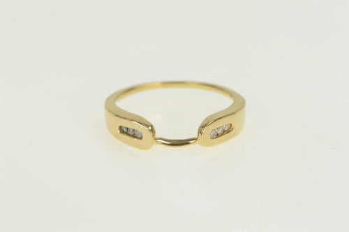 14K Diamond Classic Vintage Wrap Wedding Band Ring Yellow Gold