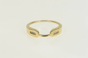 14K Diamond Classic Vintage Wrap Wedding Band Ring Yellow Gold
