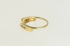 14K Diamond Classic Vintage Wrap Wedding Band Ring Yellow Gold