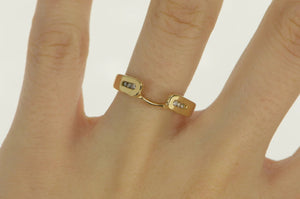 14K Diamond Classic Vintage Wrap Wedding Band Ring Yellow Gold
