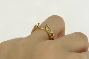 14K Diamond Classic Vintage Wrap Wedding Band Ring Yellow Gold