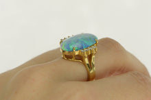 Load image into Gallery viewer, 18K Massive Opal VS Diamond Statement Cocktail Ring Yellow Gold