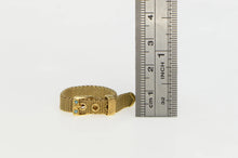 Load image into Gallery viewer, 18K Victorian Turquoise Mesh Belt Buckle Chain Ring Yellow Gold
