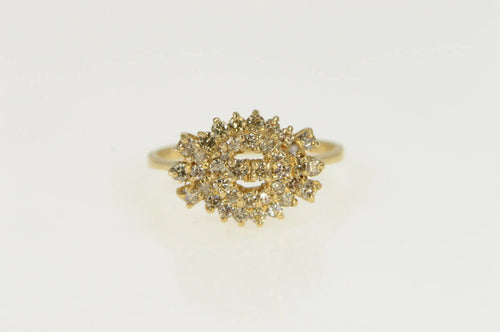14K 1.00 Ctw Classic Diamond Vintage Cluster Ring Yellow Gold