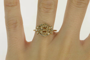14K 1.00 Ctw Classic Diamond Vintage Cluster Ring Yellow Gold