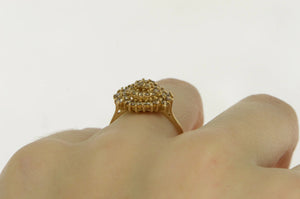 14K 1.00 Ctw Classic Diamond Vintage Cluster Ring Yellow Gold