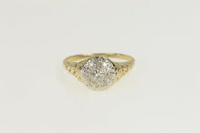 Load image into Gallery viewer, 14K Art Deco Diamond Cluster Promise Engagement Ring Yellow Gold