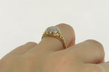 Load image into Gallery viewer, 14K Art Deco Diamond Cluster Promise Engagement Ring Yellow Gold