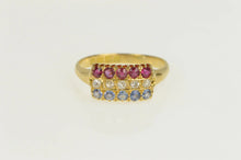 Load image into Gallery viewer, 18K 1913 1.10Ctw OEC Diamond Sapphire Ruby Band Ring Yellow Gold