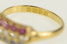 Load image into Gallery viewer, 18K 1913 1.10Ctw OEC Diamond Sapphire Ruby Band Ring Yellow Gold