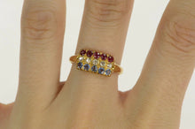 Load image into Gallery viewer, 18K 1913 1.10Ctw OEC Diamond Sapphire Ruby Band Ring Yellow Gold