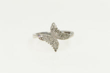 Load image into Gallery viewer, 10K 0.25 Ctw Pave Diamond Encrusted Bypass Ring White Gold
