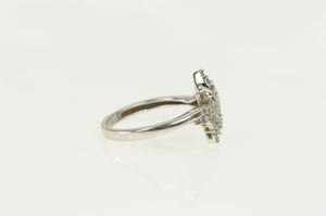 10K 0.25 Ctw Pave Diamond Encrusted Bypass Ring White Gold