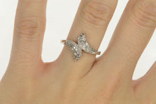Load image into Gallery viewer, 10K 0.25 Ctw Pave Diamond Encrusted Bypass Ring White Gold