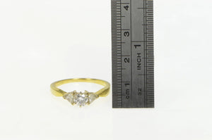 18K 1.30 Ctw VS Round Trillion Diamond Engagement Ring Yellow Gold