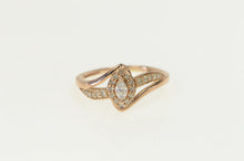 Load image into Gallery viewer, 10K 0.35 Ctw Marquise Diamond Halo Bypass Ring Rose Gold
