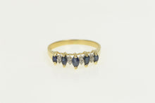 Load image into Gallery viewer, 14K Marquise Sapphire Diamond Accent Vintage Ring Yellow Gold