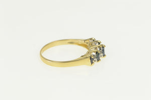 14K Marquise Sapphire Diamond Accent Vintage Ring Yellow Gold