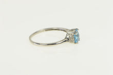 Load image into Gallery viewer, 10K Cushion Blue Topaz Diamond Engagement Ring White Gold