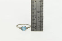 Load image into Gallery viewer, 10K Cushion Blue Topaz Diamond Engagement Ring White Gold