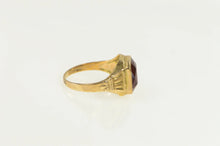 Load image into Gallery viewer, 10K 1940&#39;s Emerald Cut Garnet Squared Statement Ring Yellow Gold